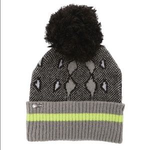 New Steve Madden Snake Print Pom Beanie